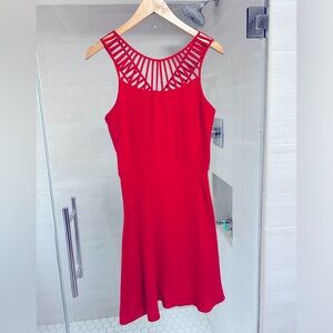 Parker red silk mini dress, size M
